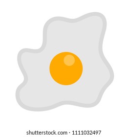 Vector Fried Egg Illustration Isolated, Breakfast Meal