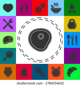 vector fried egg illustration isolated, breakfast meal icon. Flat pictogram - simple icon