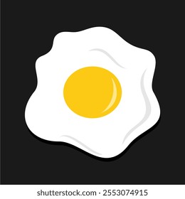 Vector Fried Egg Isolated in Top View. Design Template of Scrambled Eggs, Fried Egg, Omelette. Delicious Breakfast, Food, Culinary Concept.