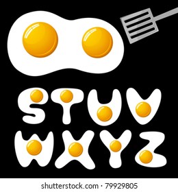 vector fried eggs alphabet
