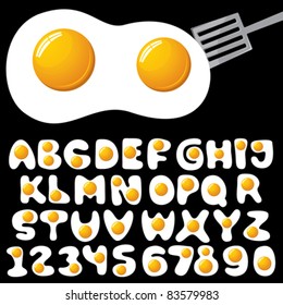 vector fried eggs alphabet