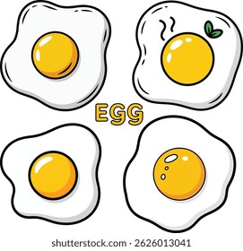 Vector of Fried Eggs Simple and Yummy Food Concept