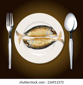 Vector of Fried Mackerel
