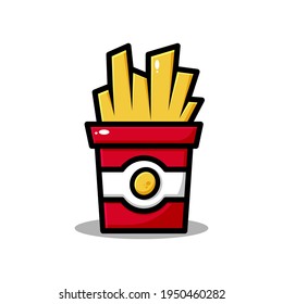 vector fried potato illustration design. The fried potato with an outline is suitable for stickers, icons, mascots, logos, clip art, and other graphic purposes