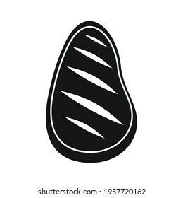 vector fried steak black simple icon. Vector fried steak black simple icon isolated on white background for web and advertising
