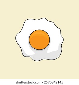 vector fried sunny side up egg