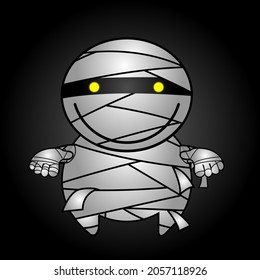 Vector of friendly mummy walking to halloween party