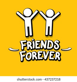 Vector Friends Forever concept background.