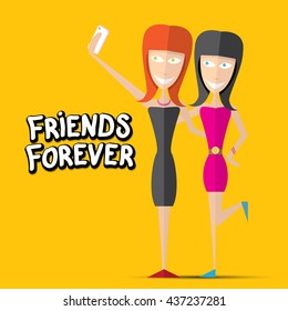 Vector Friends Forever concept background.