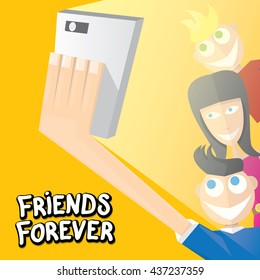Vector Friends Forever concept background.