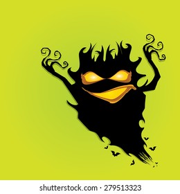 vector frightening monster. nightmares concept illustration template
