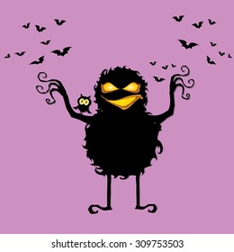 vector frightening monster. nightmares concept illustration template. fear