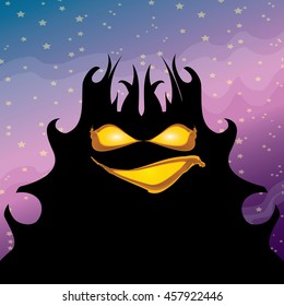 vector frightening monster. nightmares concept illustration template. fear