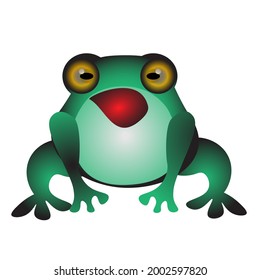 Vector frog. Cartoon style illustration.