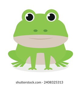 Rana vectorial. Carácter animal lindo. Diseño de dibujos animados mínimos. Adecuado para aplicaciones y animación. 