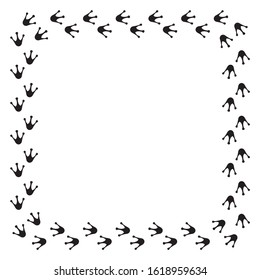Vector frog foot pattern around a square frame