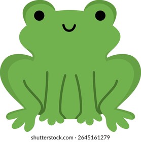 Vector frog icon. Magic creature clipart. Cute green toad character. Woodland fantasy animal. Forest fairy tale illustration isolated on white
