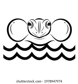  Vector of frog, A frog looking for a mate image design Isolated on the white background. Amphibian. Animal. Frog Icon. logo.  