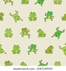 Vector Frog Pattern Illustration Seamless for Wallpaper Background Cover Packaging