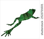 Vector of Frog Siluet with low poly illustration in white background