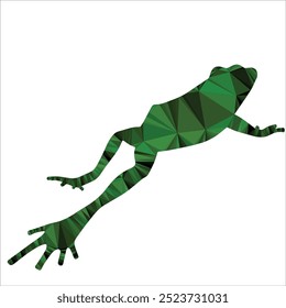 Vector of Frog Siluet with low poly illustration in white background