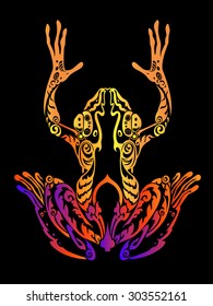 Vector frog tribal tattoos