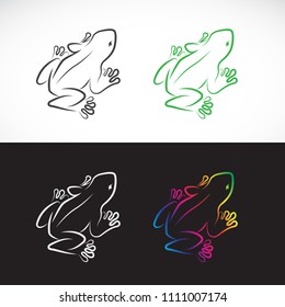 Vector of frogs design on white background and black background., Amphibian. Animal. Easy editable layered vector illustration.