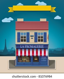 Vector Fromagerie - Retro French Cheese Shop Building XXL Icon