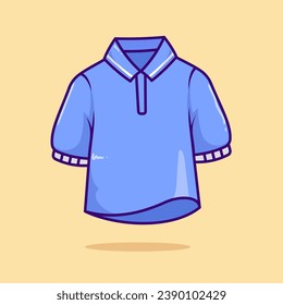 vector front of blue collared shirt isolated