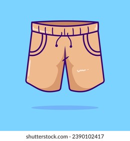 vector front of brown shorts isolated