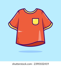 vector front of red t-shirt isolated