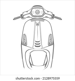 vector de la línea scooter delantera, bueno para referencia de diseño