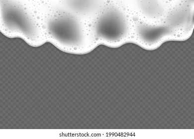 Vector froth texture, border or frame, liquid foam