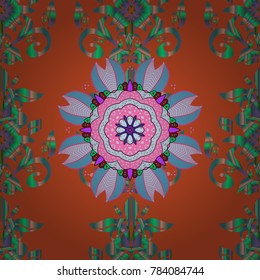 Vector frourish texture. Soft tile. Soft cotton design. Seamless floral background for wrapping, textile, wallpaper. Vintage flowery pattern.