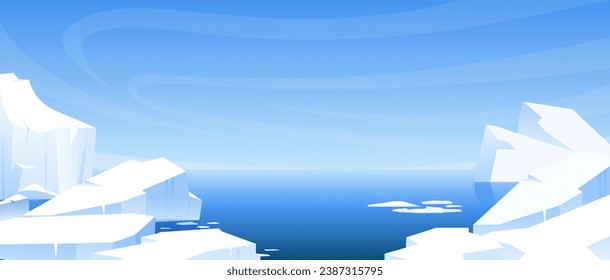 vector frozen arctic cracked ice composition chunks of melting ice in the sea against a background