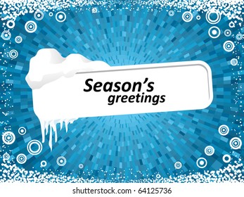 Vector frozen signpost with blue shine background
