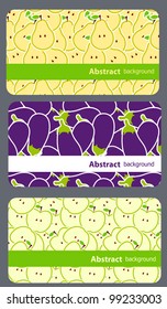 Vector fruit business cards set