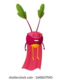 Vector fruit cartoon character of superhero