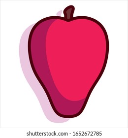 Vector Fruit Cartoon Syzygium Malaccense Fruit Isolated