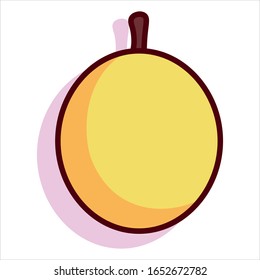 Vektorillustration Fruchtkartoon Gelbe Passionsfrucht einzeln