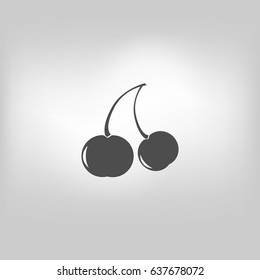 vector fruit cherry icon illustration on background
