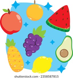 vector fruit collection with background