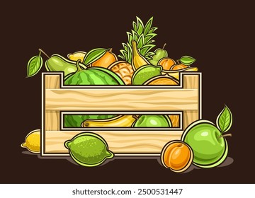 Caja cajón frutas Vector