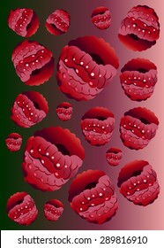 vector fruit fresh leaf strawberry ripe berry