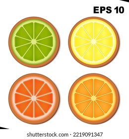 Vector fruit ginger snap. Vector illustration biscuit. Sweet fruit gingerbread cookie