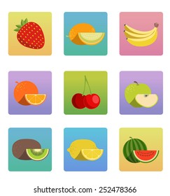 Vector fruit icon set