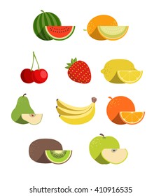 Vector fruit icon set