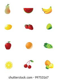 Vector Fruit Icons EPS 8 vector, grouped for easy editing. No open shapes or paths.