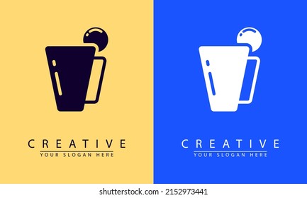 vector fruit juice container logo icon. flat simple design.