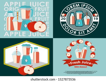 vector fruit juice logo design